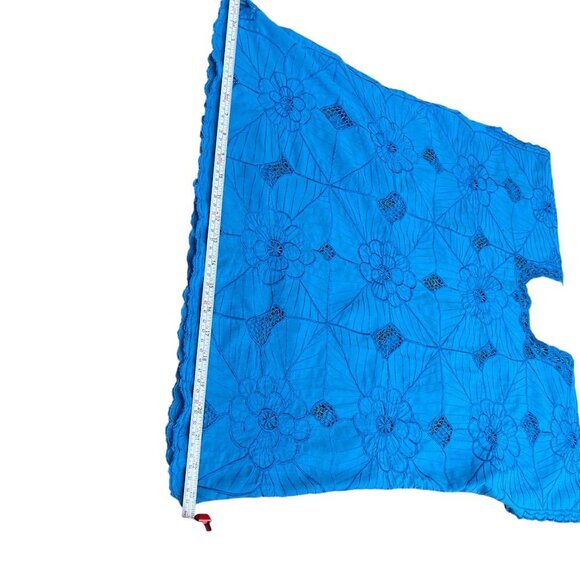 Mexican Blue Knit Embroidered Shirt Blouse Top with Camisole 2 Piece Set Size M - Picture 16 of 16